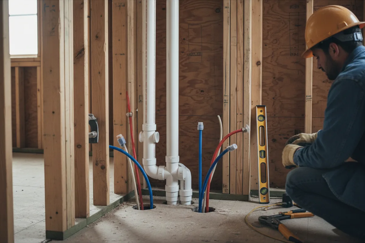Drain and supply rough-in during Toilet Repair and Installation in Central Valley